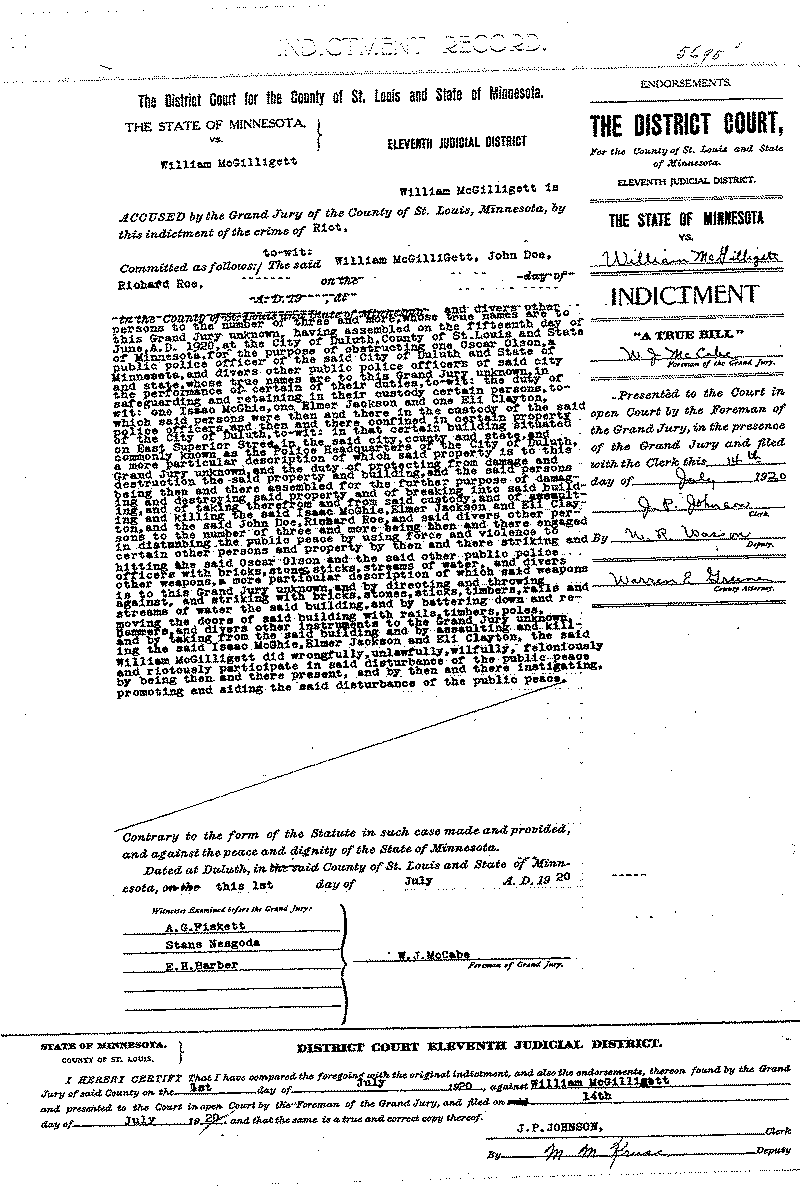 William McGilligett.  Case File No. 5695.  June-August 1920.