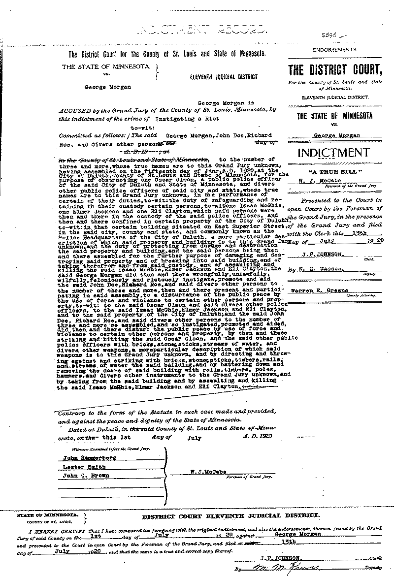 George Morgan.  Case File No. 5696.  June-August 1920.