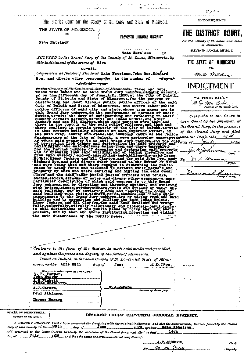 Nate Natelson.  Case File No. 5709.  June-August 1920.