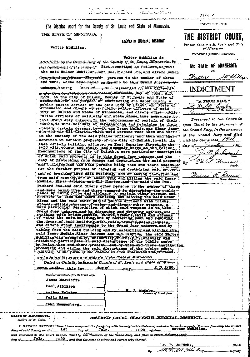 Walter McMillan.  Case File No. 5724.  June-August 1920.