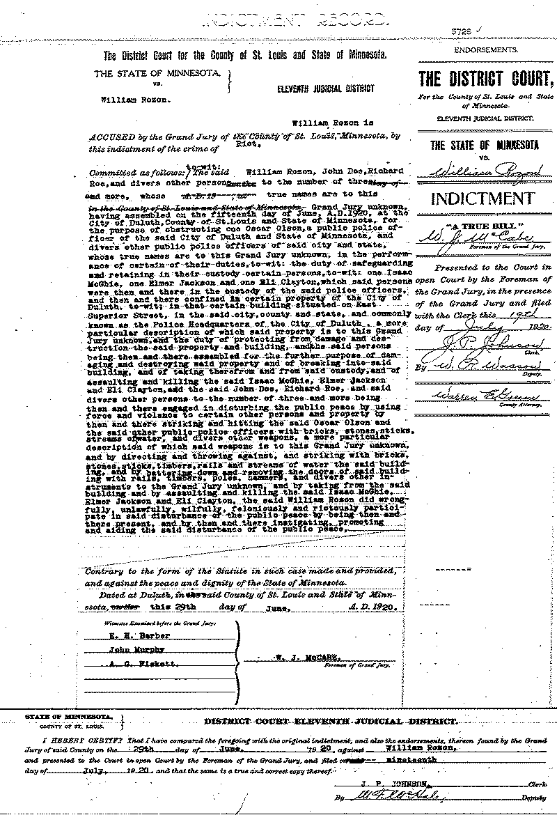 William Rozon.  Case File No. 5728.  June-August 1920.