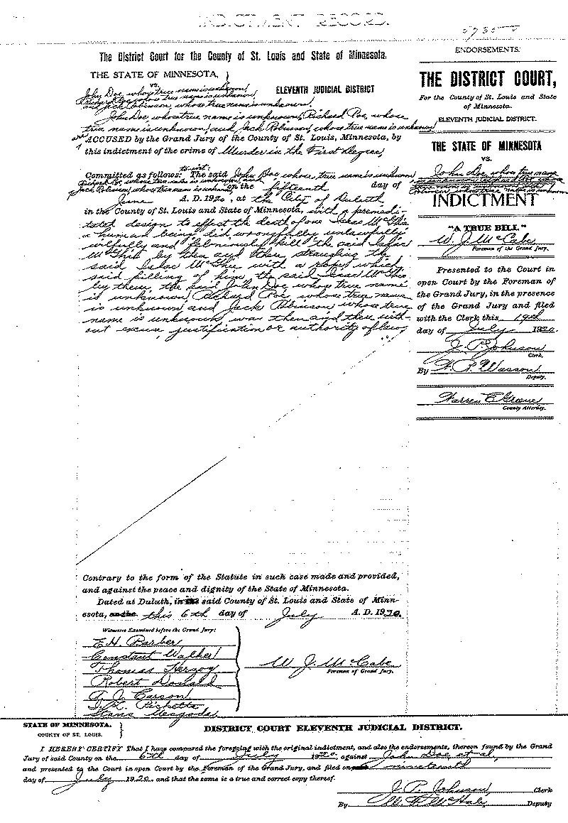 John Doe, et al.  Case File No.5735.  June-August 1920.