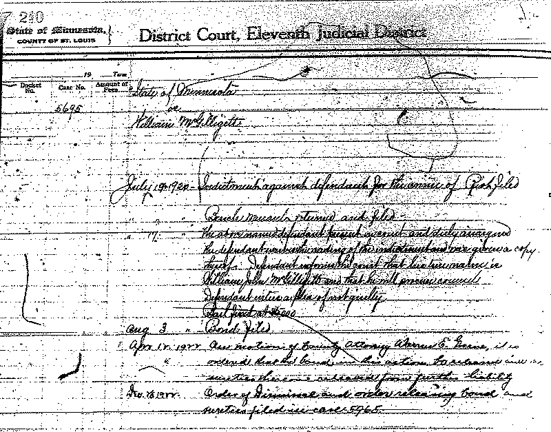 William McGilligett. Case No. 5695.