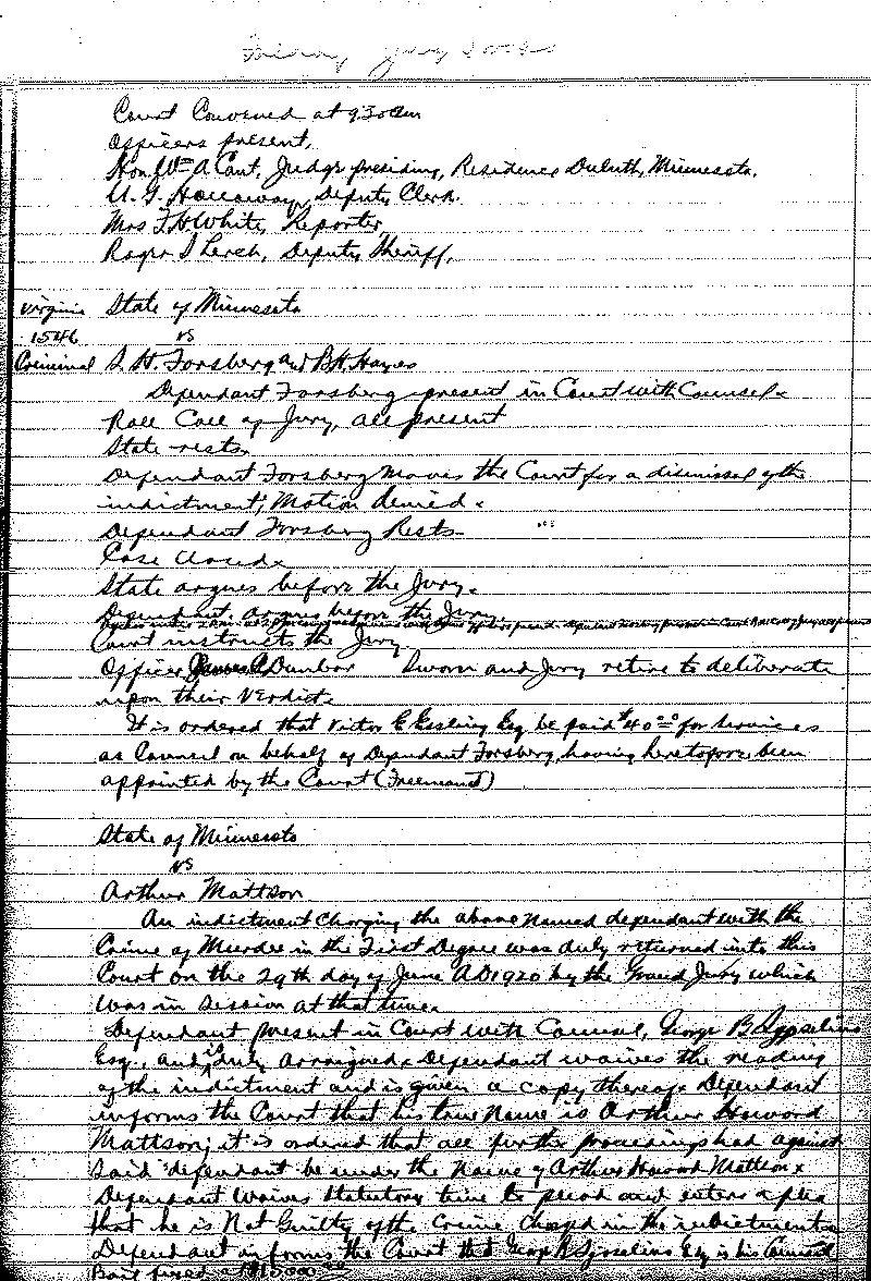 June-September 1920. Selected pages 438-499.--Gov&#039;t Record(s)--Criminal Journal (gif)