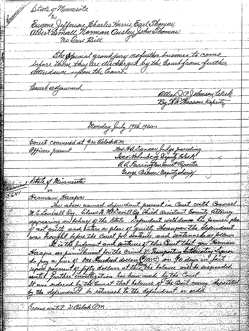 June-September 1920. Selected pages 438-499.--Gov&#039;t Record(s)--Criminal Journal (gif)