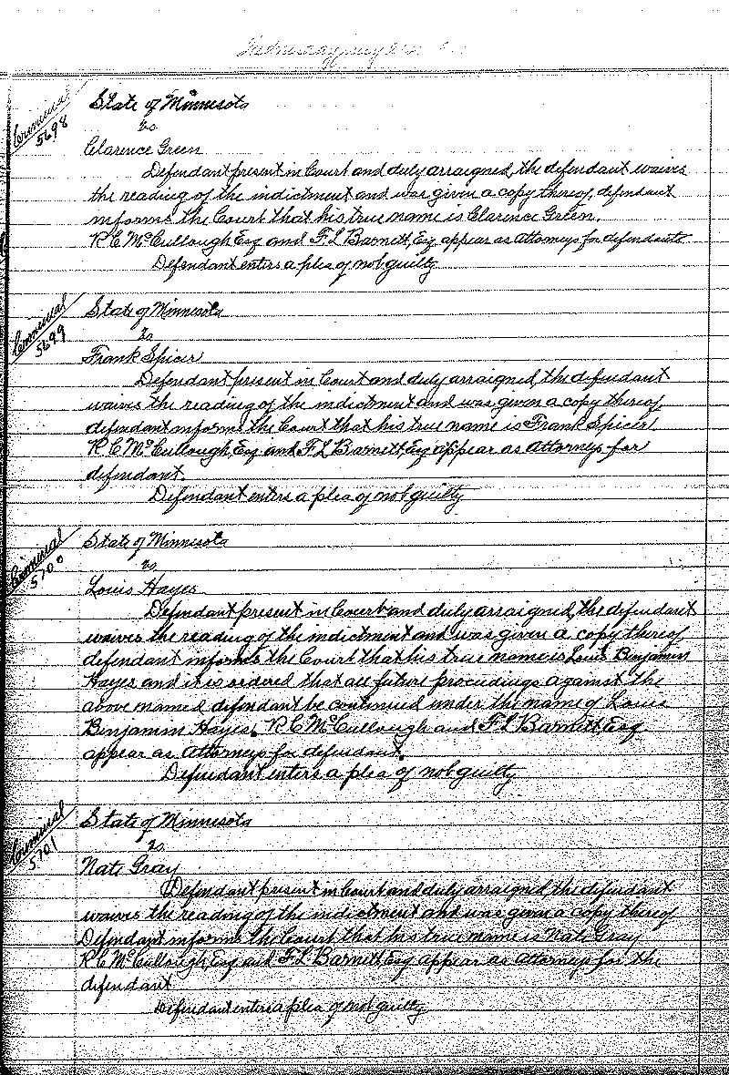 June-September 1920. Selected pages 438-499.--Gov&#039;t Record(s)--Criminal Journal (gif)