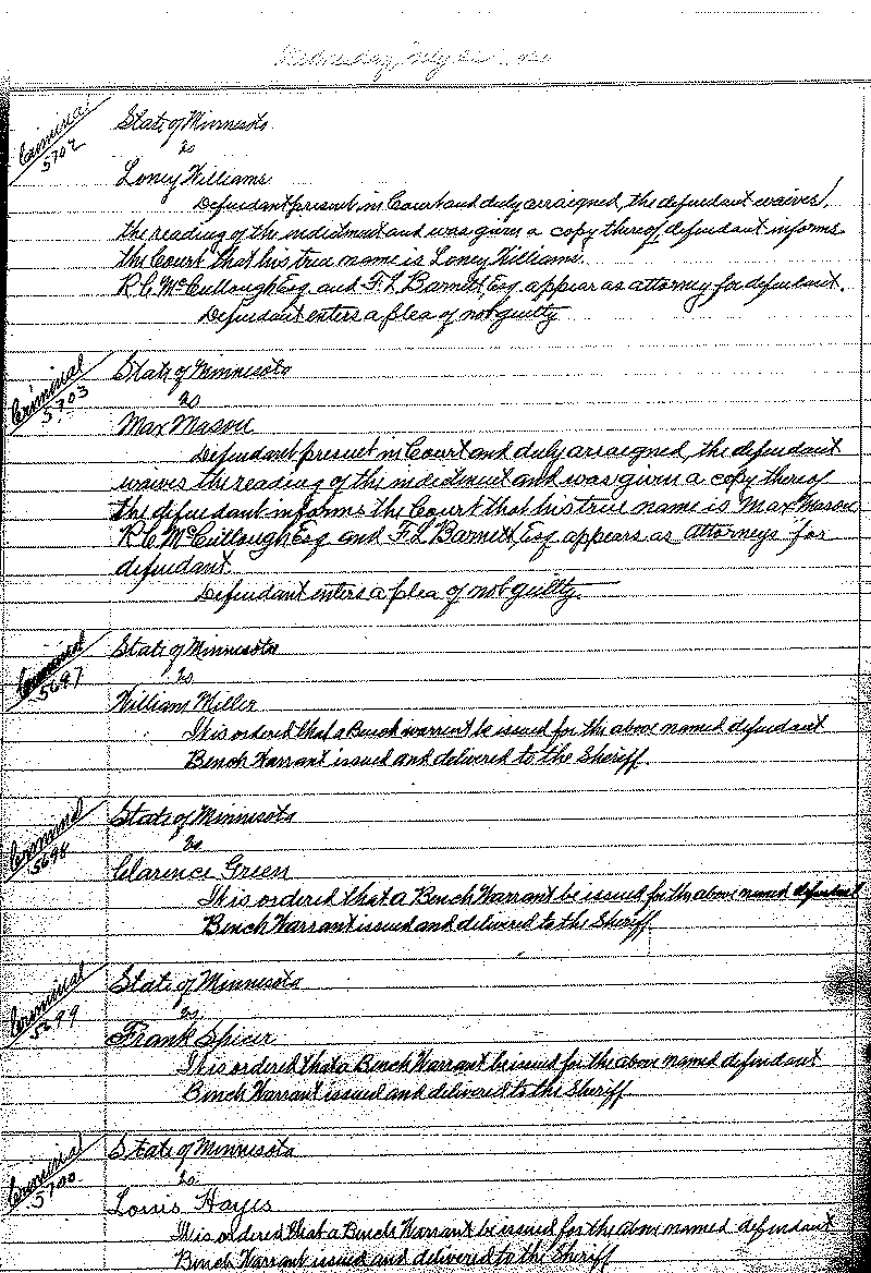 June-September 1920. Selected pages 438-499.--Gov&#039;t Record(s)--Criminal Journal (gif)