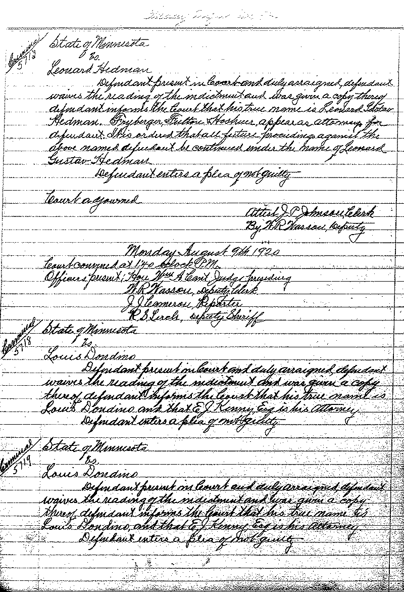 June-September 1920. Selected pages 438-499.--Gov&#039;t Record(s)--Criminal Journal (gif)