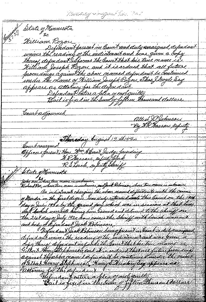 June-September 1920. Selected pages 438-499.--Gov&#039;t Record(s)--Criminal Journal (gif)