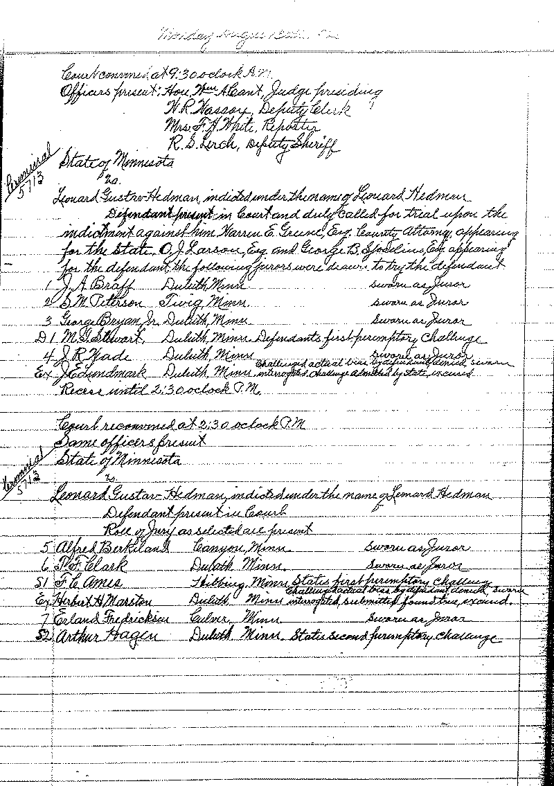 August 1920-February 1921. Selected pages 1-152.--Gov&#039;t Record(s)--Criminal Journal (gif)