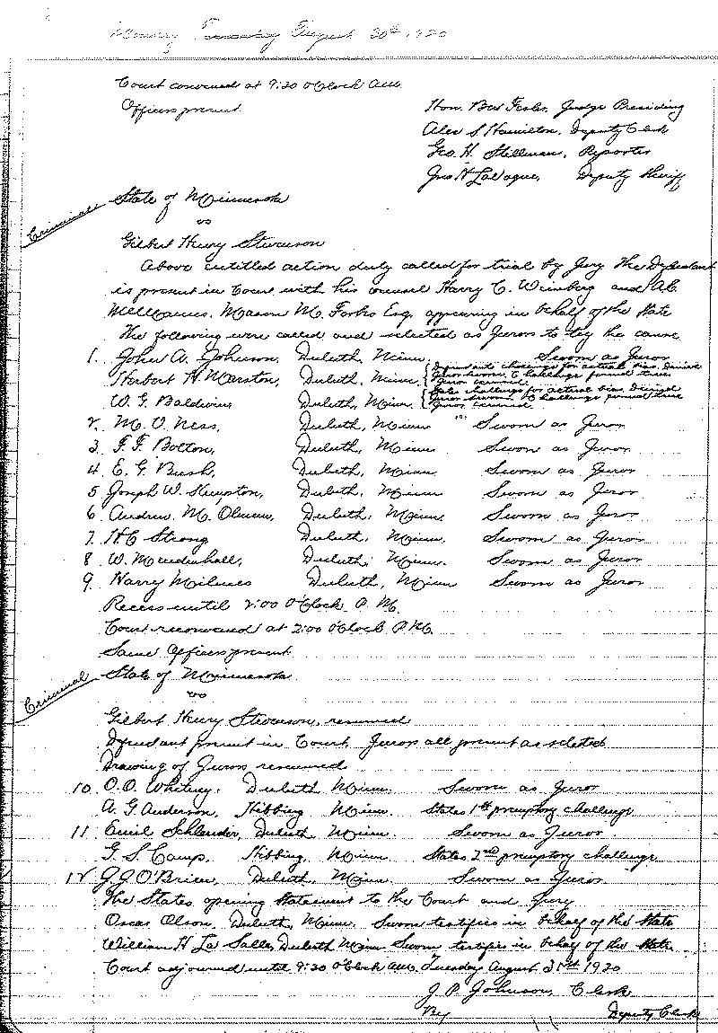 August 1920-February 1921. Selected pages 1-152.--Gov&#039;t Record(s)--Criminal Journal (gif)