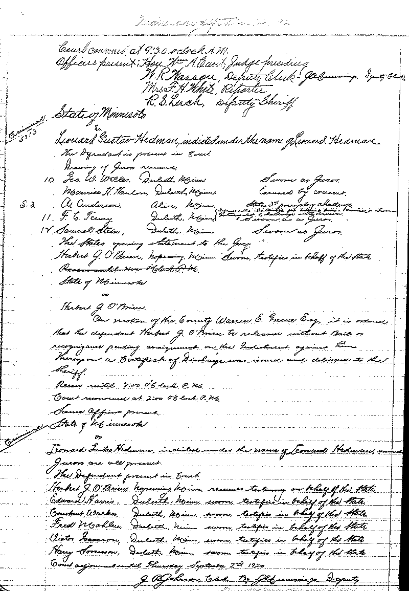 August 1920-February 1921. Selected pages 1-152.--Gov&#039;t Record(s)--Criminal Journal (gif)