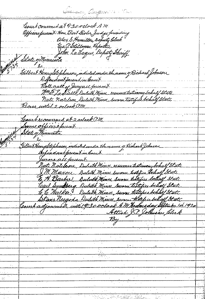 August 1920-February 1921. Selected pages 1-152.--Gov&#039;t Record(s)--Criminal Journal (gif)