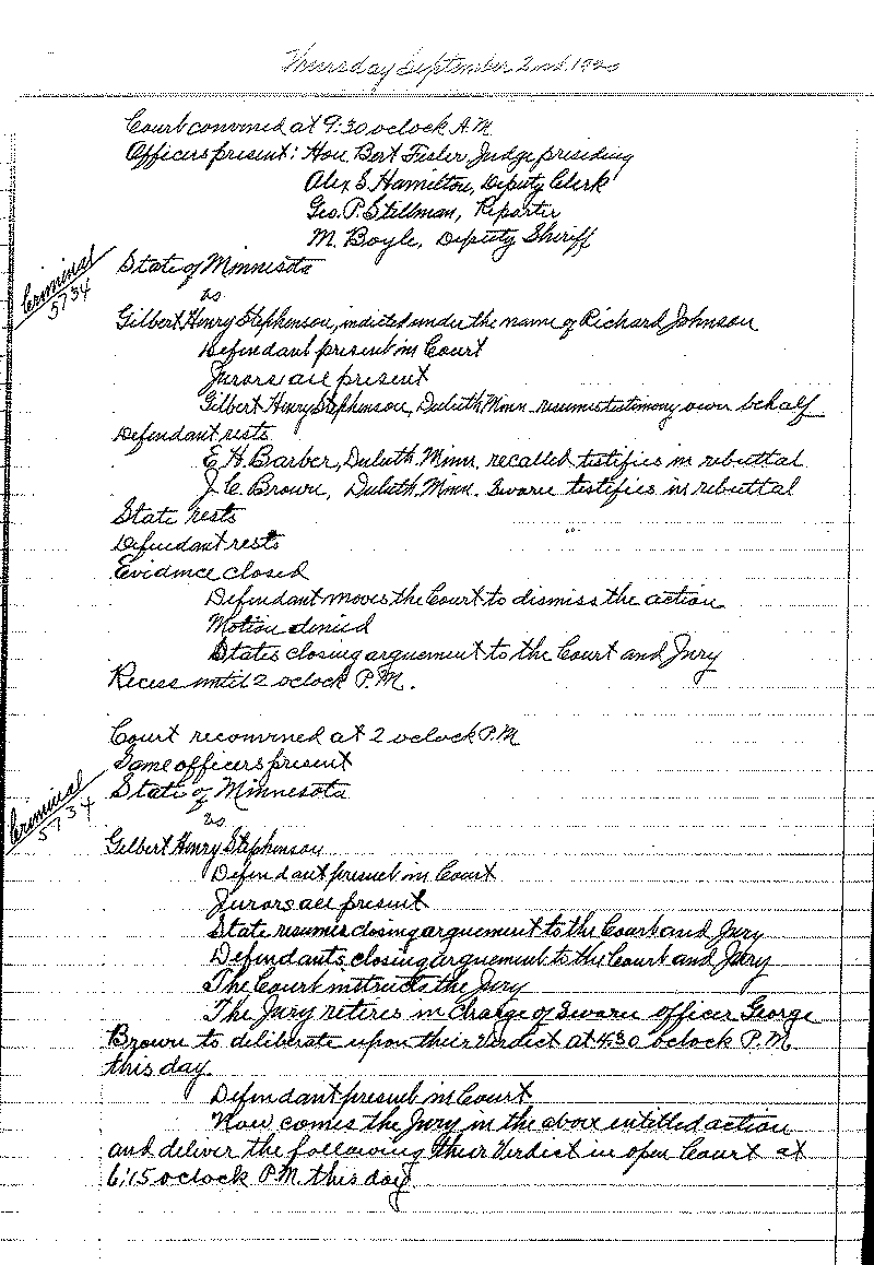 August 1920-February 1921. Selected pages 1-152.--Gov&#039;t Record(s)--Criminal Journal (gif)