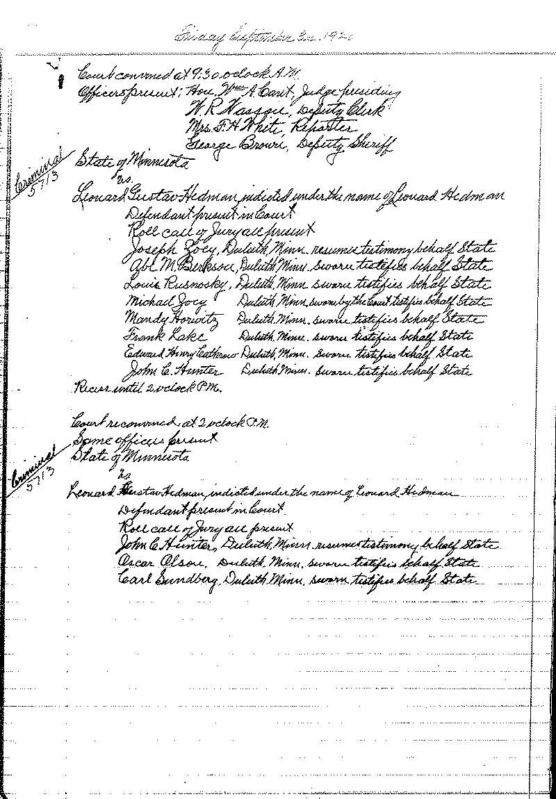 August 1920-February 1921. Selected pages 1-152.--Gov&#039;t Record(s)--Criminal Journal (gif)