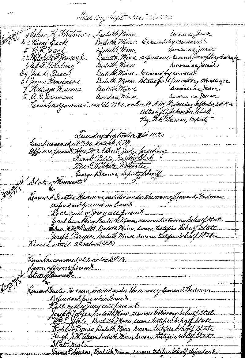 August 1920-February 1921. Selected pages 1-152.--Gov&#039;t Record(s)--Criminal Journal (gif)