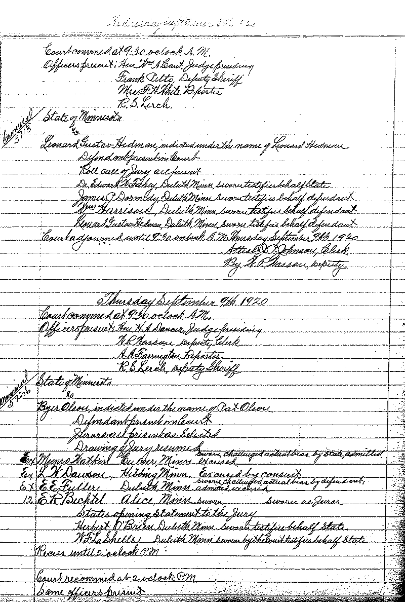 August 1920-February 1921. Selected pages 1-152.--Gov&#039;t Record(s)--Criminal Journal (gif)