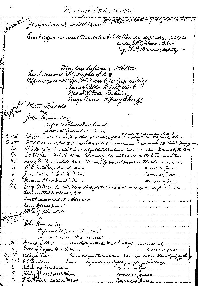 August 1920-February 1921. Selected pages 1-152.--Gov&#039;t Record(s)--Criminal Journal (gif)