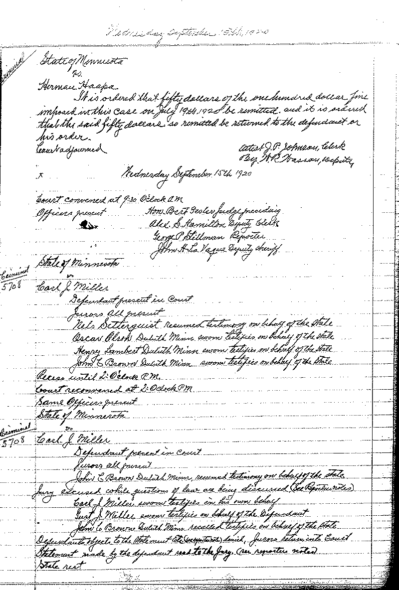 August 1920-February 1921. Selected pages 1-152.--Gov&#039;t Record(s)--Criminal Journal (gif)