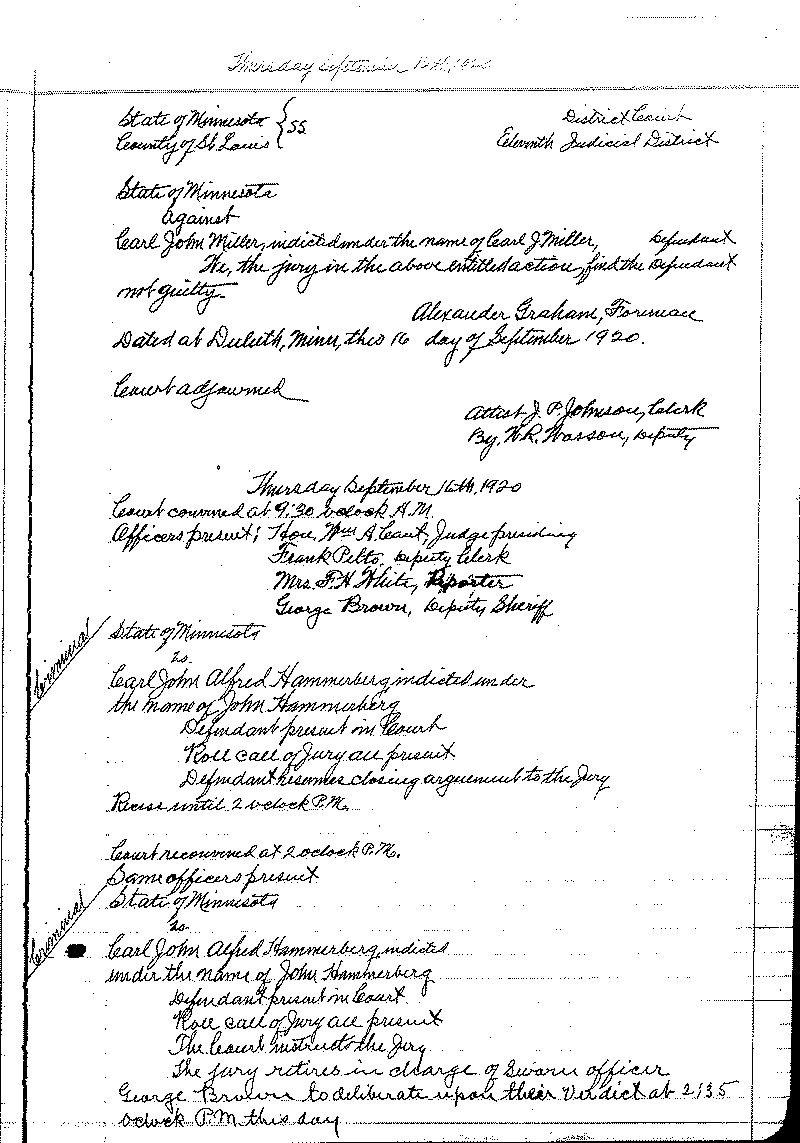 August 1920-February 1921. Selected pages 1-152.--Gov&#039;t Record(s)--Criminal Journal (gif)