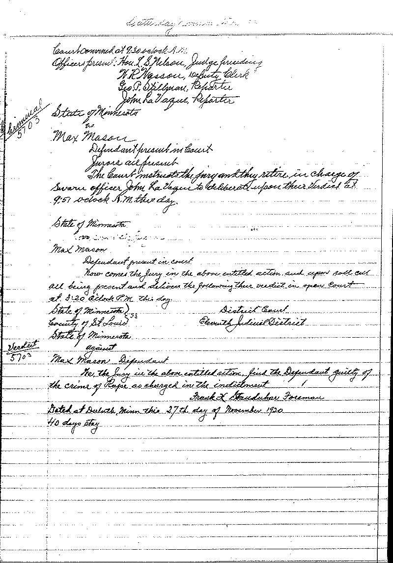 August 1920-February 1921. Selected pages 1-152.--Gov&#039;t Record(s)--Criminal Journal (gif)