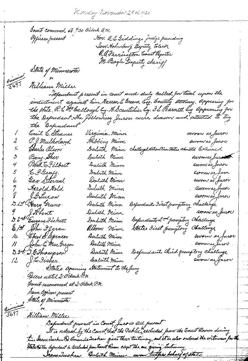 August 1920-February 1921. Selected pages 1-152.--Gov&#039;t Record(s)--Criminal Journal (gif)