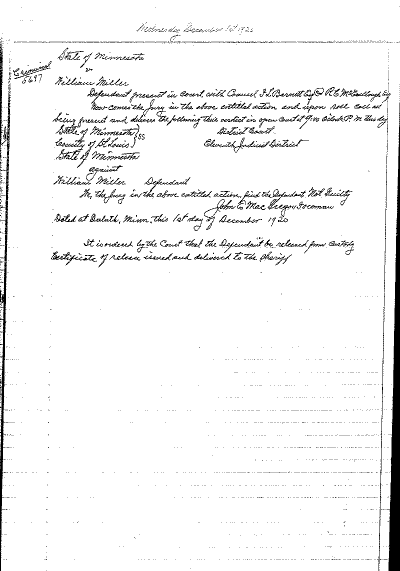 August 1920-February 1921. Selected pages 1-152.--Gov&#039;t Record(s)--Criminal Journal (gif)