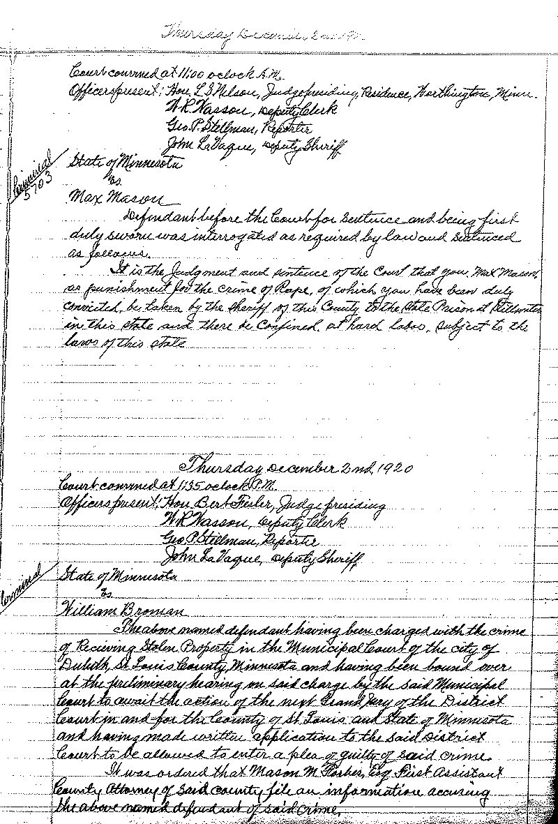 August 1920-February 1921. Selected pages 1-152.--Gov&#039;t Record(s)--Criminal Journal (gif)