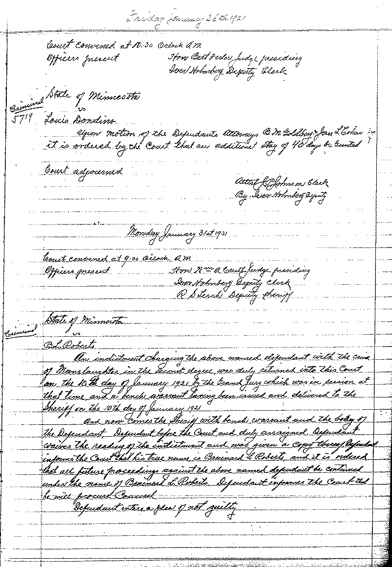 August 1920-February 1921. Selected pages 1-152.--Gov&#039;t Record(s)--Criminal Journal (gif)