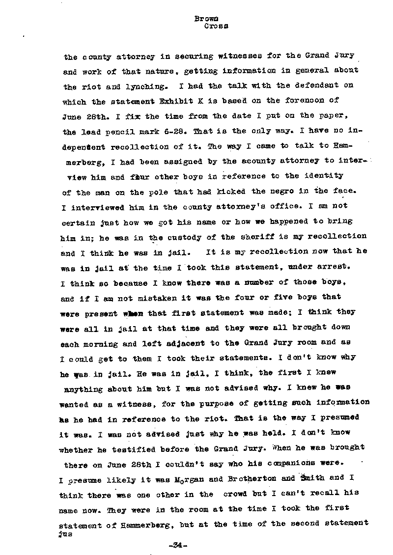 Carl John Alfred Hammerberg. No. 5148. Trial Transcript. June 1921.--Gov&#039;t Record(s)--Trial Transcript (gif)