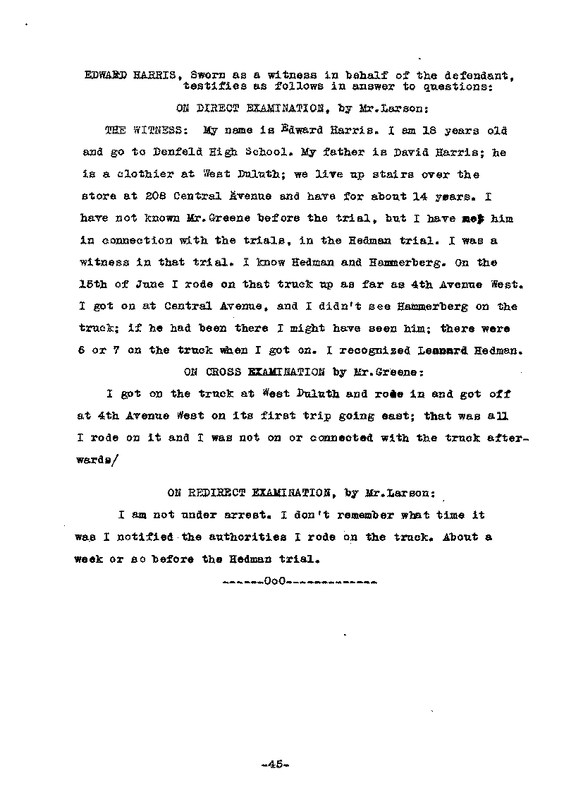 Carl John Alfred Hammerberg. No. 5148. Trial Transcript. June 1921.--Gov&#039;t Record(s)--Trial Transcript (gif)
