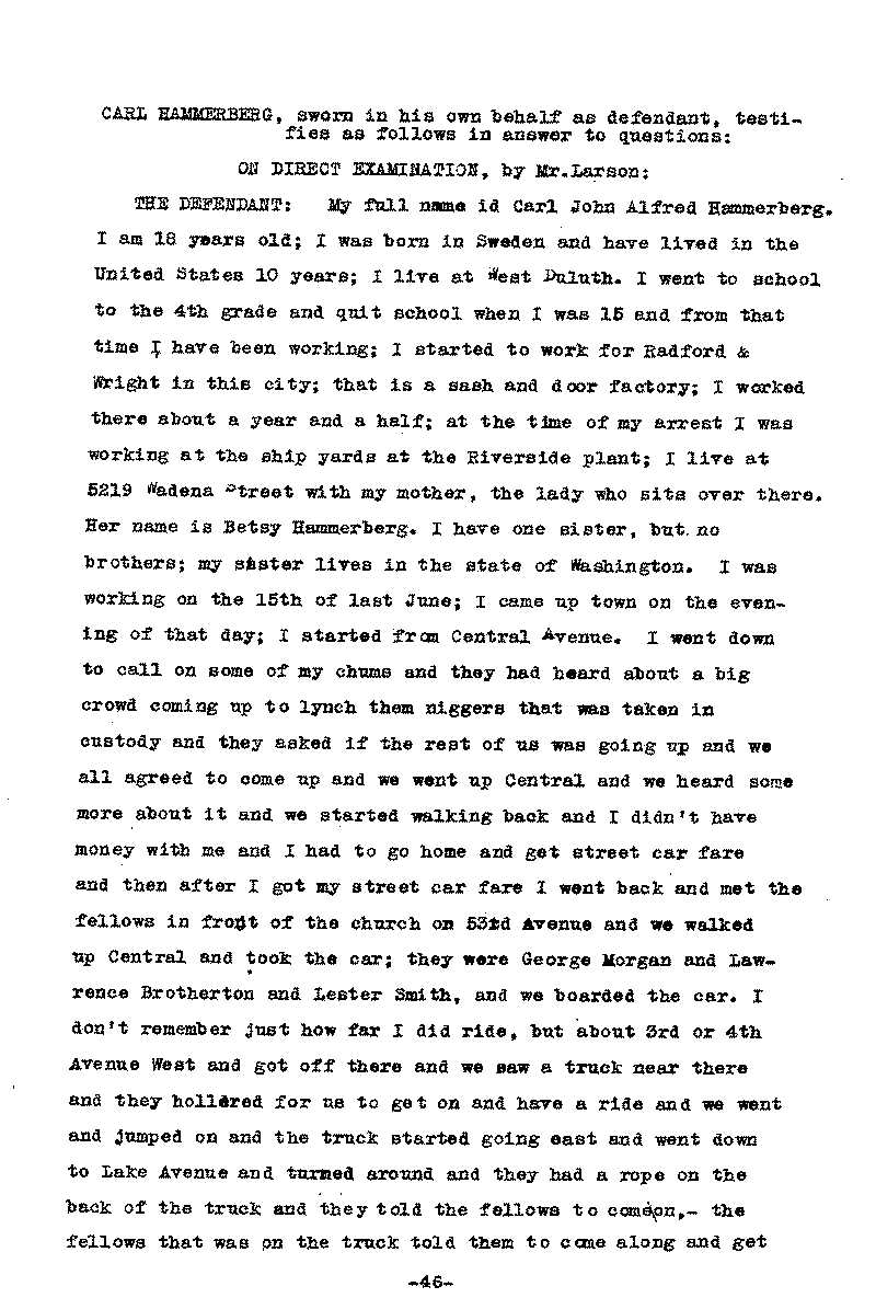 Carl John Alfred Hammerberg. No. 5148. Trial Transcript. June 1921.--Gov&#039;t Record(s)--Trial Transcript (gif)