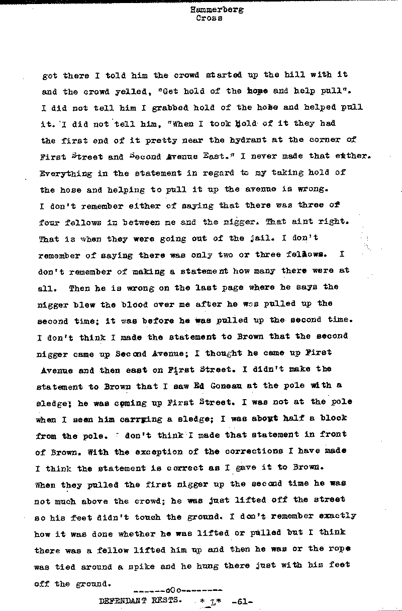 Carl John Alfred Hammerberg. No. 5148. Trial Transcript. June 1921.--Gov&#039;t Record(s)--Trial Transcript (gif)