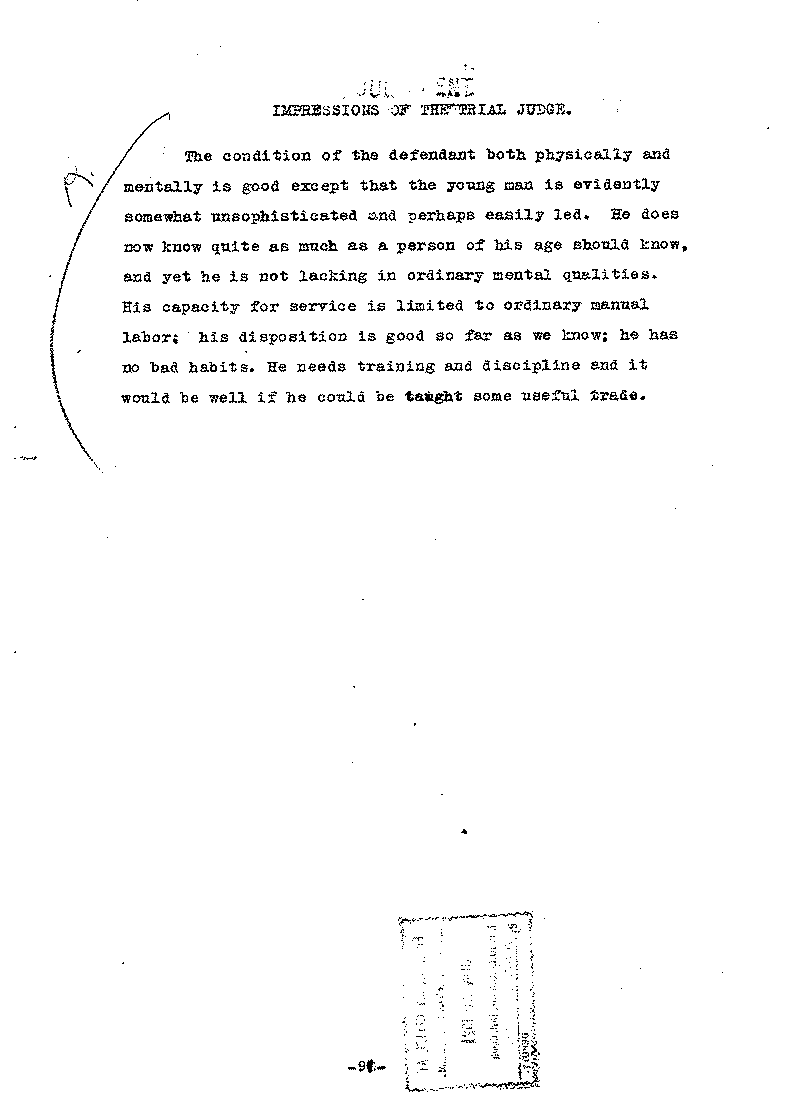 Carl John Alfred Hammerberg. No. 5148. Trial Transcript. June 1921.--Gov&#039;t Record(s)--Trial Transcript (gif)