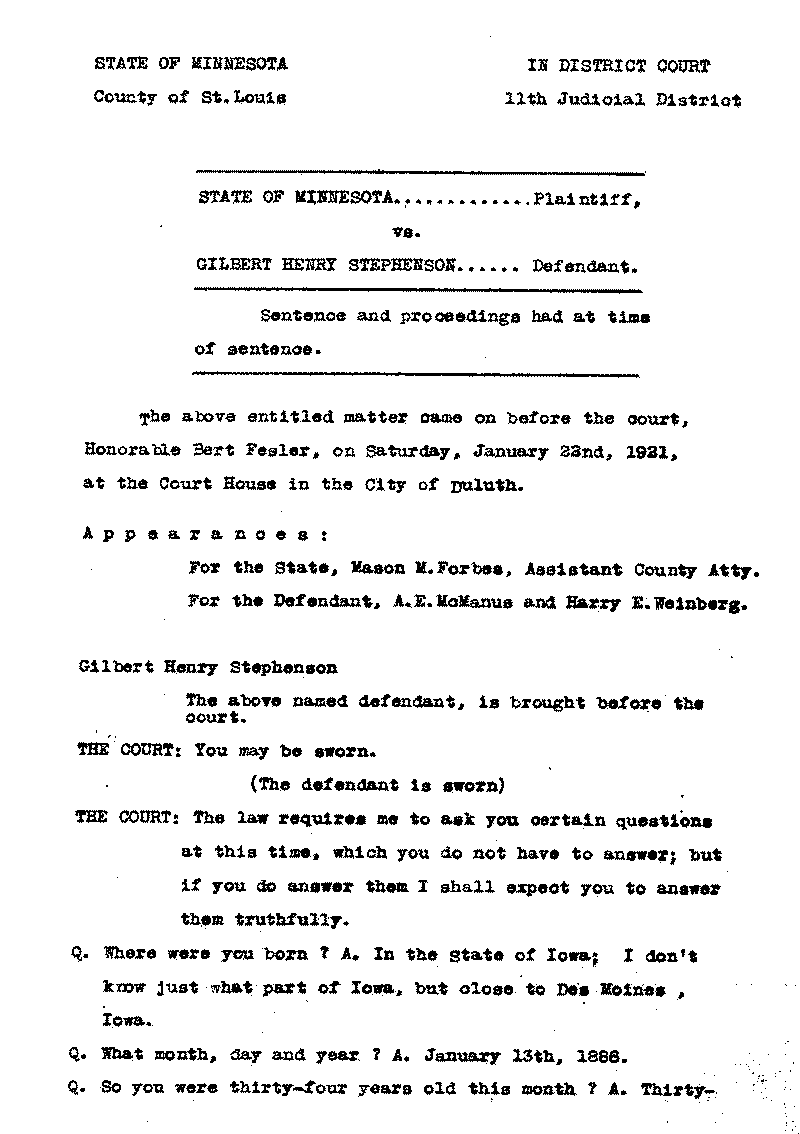 Gilbert Henry Stephenson. No. 6598.--Gov&#039;t Record(s)--Trial Transcript (gif)