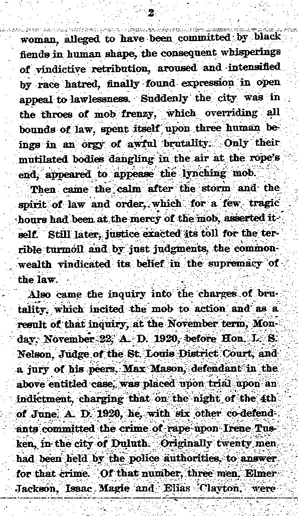 State of Minnesota vs. Max Mason. Case No. 22590. 1921-1922. Appellant's Brief.--Gov't Record(s)--Appellant's Brief (gif)