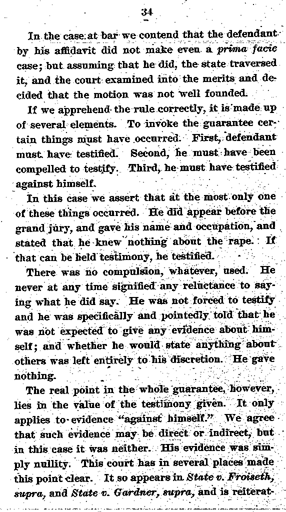 State of Minnesota vs. Max Mason. Case No. 22590. 1921-1922. Brief and Argument for the State.--Gov&#039;t Record(s)--Brief and Argument for the State (gif)