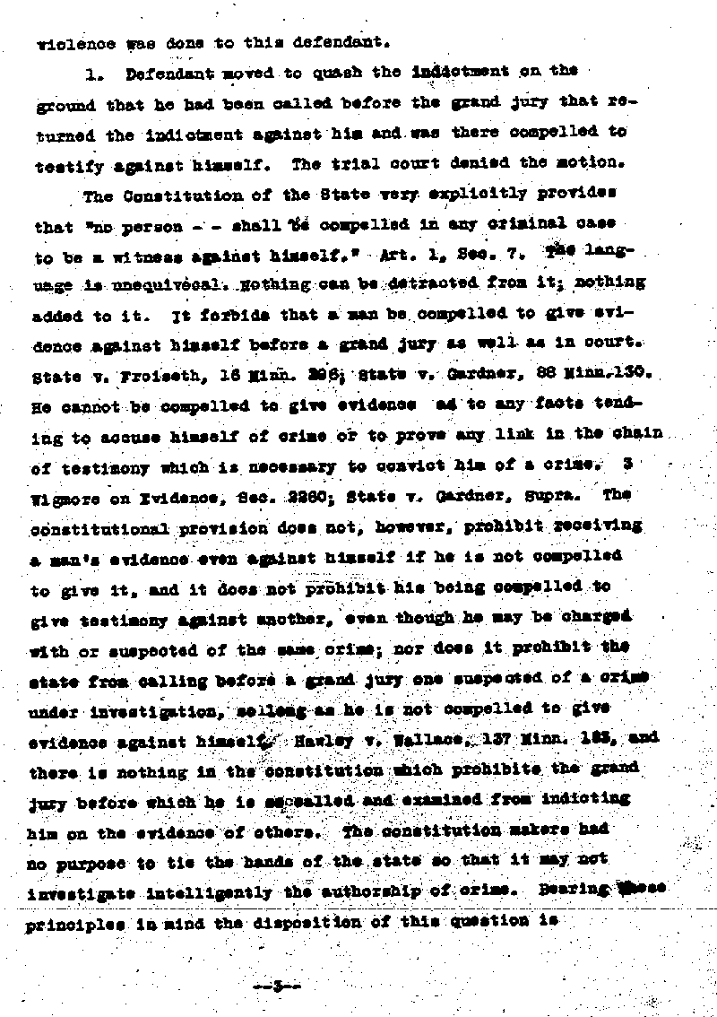 State of Minnesota vs. Max Mason. Case No. 22590. 1921-1922. Opinion and Syllabus.--Gov&#039;t Record(s)--Opinion and Syllabus (gif)