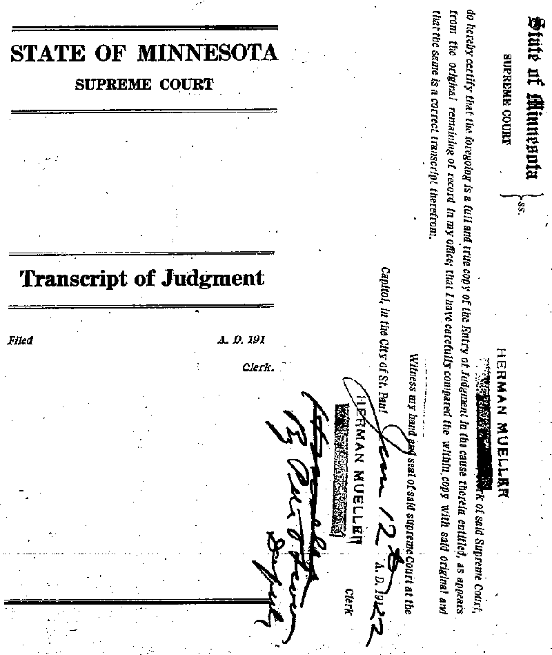 State of Minnesota vs. Max Mason. Case No. 22590. 1921-1922. Judgment Roll.--Gov&#039;t Record(s)--Judgment Roll (gif)