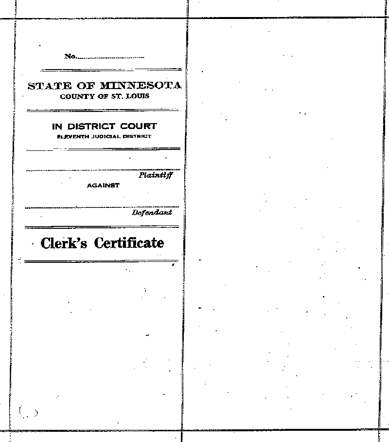 Carl John Alfred Hammerberg. Case No. 5148. Clerk&#039;s Certificate. January 1921.--Gov&#039;t Record(s)--Clerk&#039;s Certificate (gif)