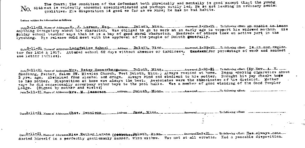 Carl John Alfred Hammerberg. Case No. 5148. Letters Written for Information.--Gov't Record(s)--Letters Written for Information (gif)