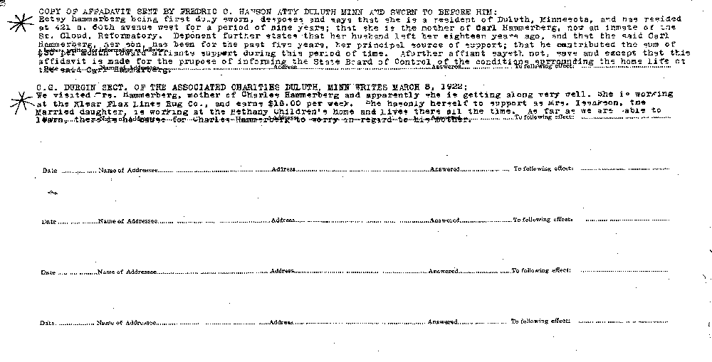 Carl John Alfred Hammerberg. Case No. 5148. Letters Written for Information.--Gov't Record(s)--Letters Written for Information (gif)