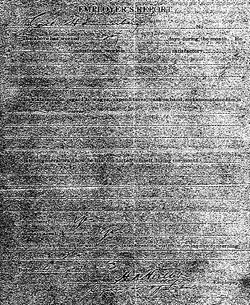 Carl John Alfred Hammerberg. Case No. 5148. Employer&#039;s Report, April 21, 1923.--Gov&#039;t Record(s)--Employer&#039;s Report (gif)