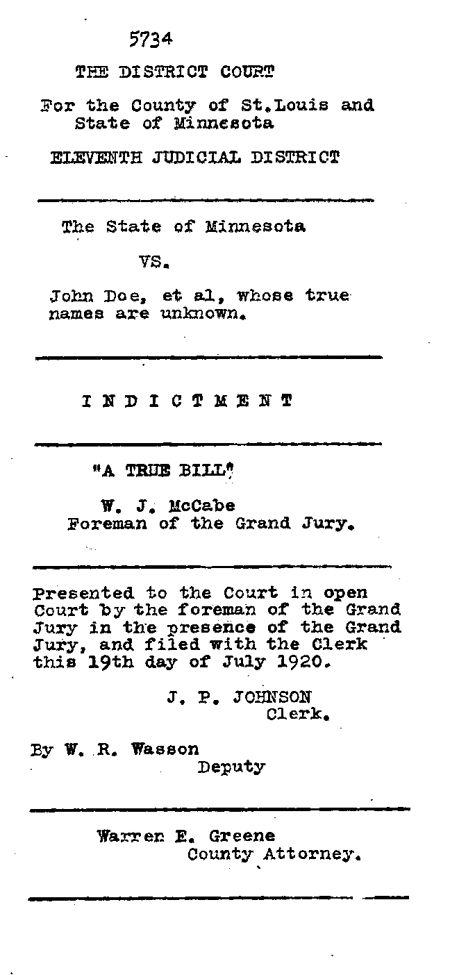 Gilbert Henry Stephenson. Case No. 6598. Indictment Record. January 1921.--Gov't Record(s)--Indictment Record (gif)