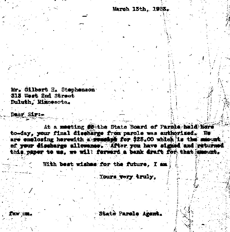 Gilbert Henry Stephenson. Case No. 6598. Letter from Frank A. Whittier to Gilbert Henry Stephenson, March 13, 1923.