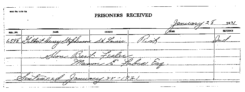 Gilbert Henry Stephenson. Case No. 6598.--Gov&#039;t Record(s)--Inmate Medical Case Files (gif)