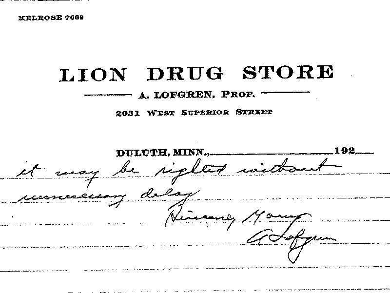 Gilbert Henry Stephenson. Application No. 5151. Letter from A. Lofgren to J. A. O. Preus, March 21, 1921.--Correspondence (gif)