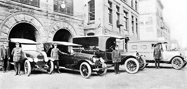 View of Duluth Police Station automobile garage.