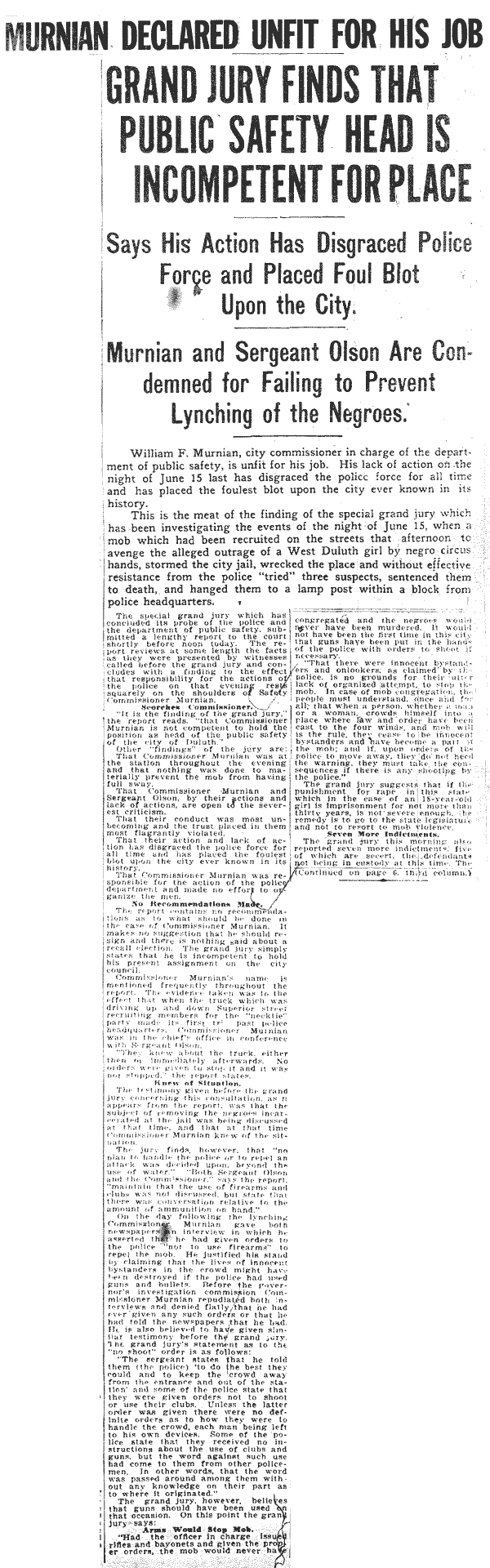 Murnian Declared Unfit For His Job.--Newspaper(s) (gif)