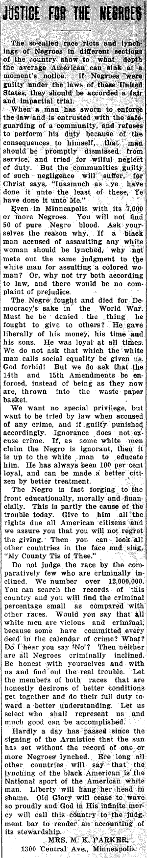 Justice For the Negroes.
